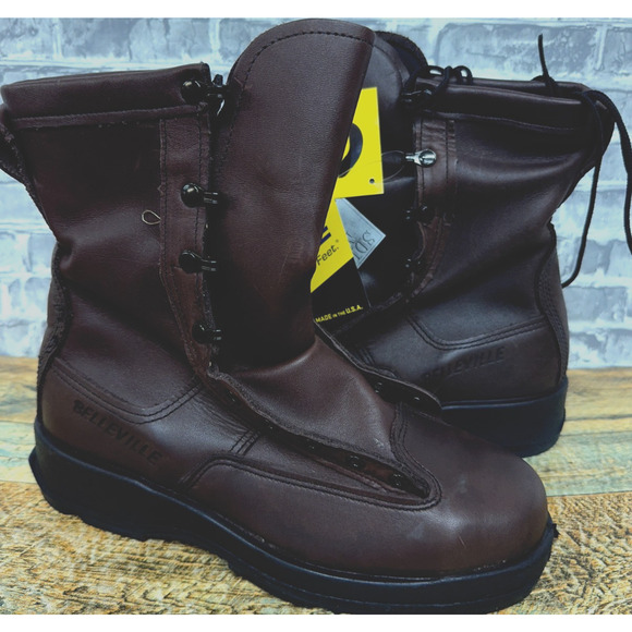 Belleville 330ST Steel Toe Brown Leather Flight Boots Mens Size 11 R New - Picture 2 of 8